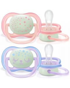 Avent Chupetes Ultra Air Nocturnos Niña 0-6M - 2 Unidades