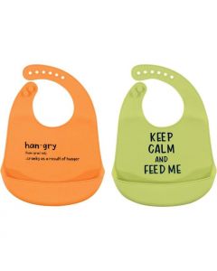 Hudson Baby Baberos de Silicona Unisex Set 2pz