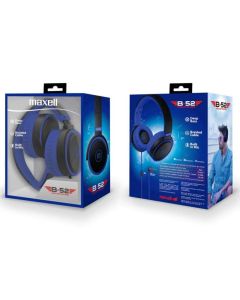 Maxell B52 Headphone W Mic Gra Blue