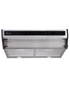 Drija | Extractor De Grasa Campana | 60 Cm | Acero Panel Touch | Temporizador De Apagado 1 Hora | Reloj Digital | 2 Bombillos Led | 3 Velocidades (Silenciosa) | 2 Filtros De Aluminio | 1 Filtro De Carbón | Extracción 230M3/H |110V - Link Promo