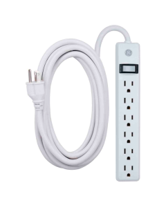 Regleta Blanca 6 Tomas Cable 12Pies Boton De Apagar