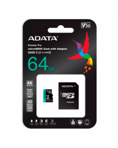 Memoria Micro Sd Con Adaptador Sd | 64Gb | Uhs-I  U3 | V30S | A2 | 100/80 Mb/S - Link Promo