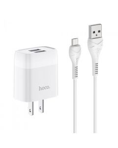 Hoco Cargador de Pared con Entrada USB Dual - Incluye Cable Micro USB