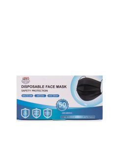 Mascarilla Quirúrgica de 3 Capas 50 Unidades de Color Negro