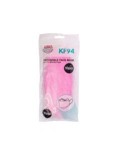 Mascarilla KF94 10 Unidades de Color Rosado