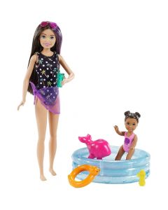 Barbie con Piscina y Bebé de Juguete