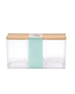 Hds Trading Organizador de Bambú para Baño con 3 Compartimentos