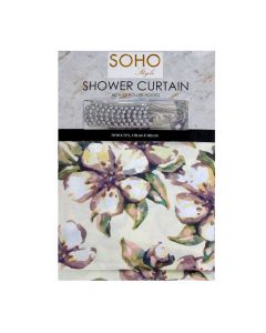 Popular Bath Cortina Floral para Baño con Ganchos de 70 x 72 Pulgadas
