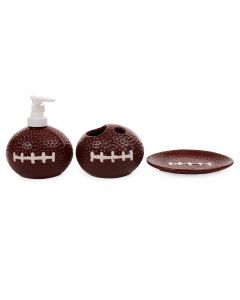 Set de Baño de Cerámica Diseño Futbol Americano 3 Piezas