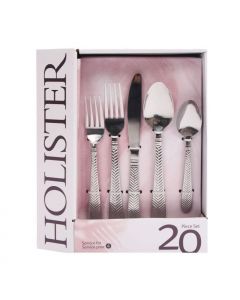 Cubierto 20pz Hollister diseño cruzado