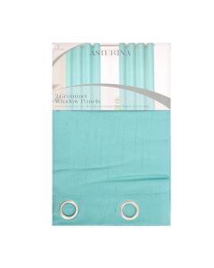 Chd Home Textiles Cortina Valen Stripe Con Aros 2 X 55 X 90 Teal - Link Promo