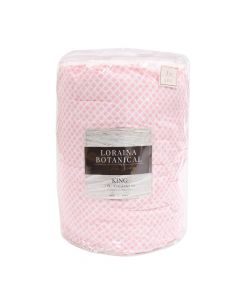 Comforter Chambray Estampado Blush 3 Piezas King - Link Promo