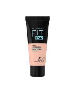 220 Natural Beige Base de Maquillaje Fit Me Matte & Poreless Foundation Maybelline