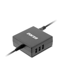 Adaptador Universal Forza Ac/90W | 3 Puertos De Carga Usb - Negro