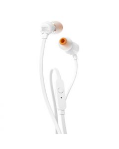 JBL T110 WHITE IN EAR HEADPHONES ONEBUTTON REMOTE FLAT CABLE