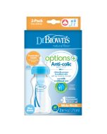 Dr Browns Biberón Anticólico Boca Ancha Azul de 9 OZ - 2 Piezas