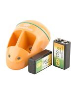Gp Batería 2 Tipo C 9V Recargable + Cargador Naranja